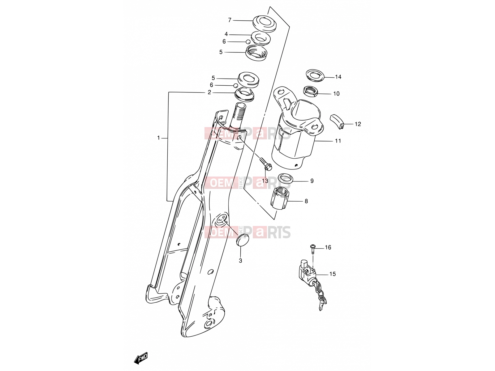 SUZUKI FB100 Y (2000) 46 - FRONT FORK