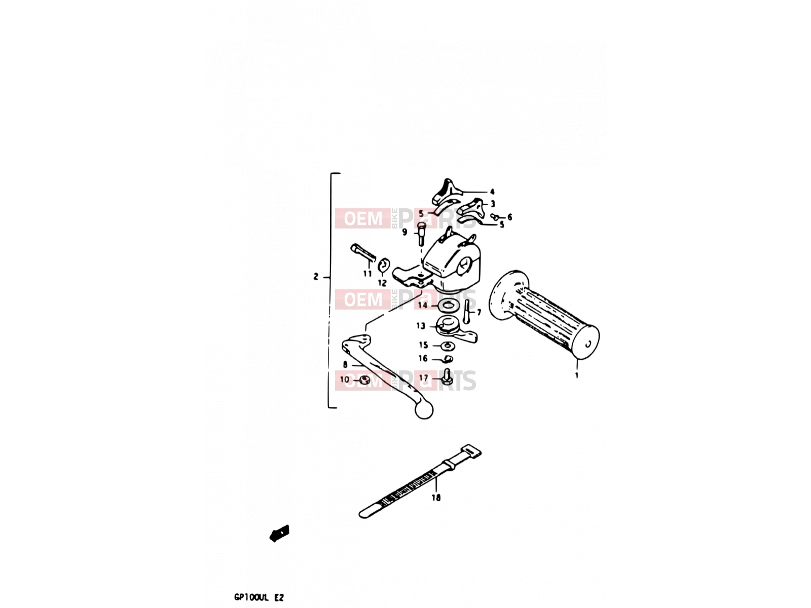 SUZUKI GP100 / GP100E X (1999) 52 - LEFT HANDLE SWITCH