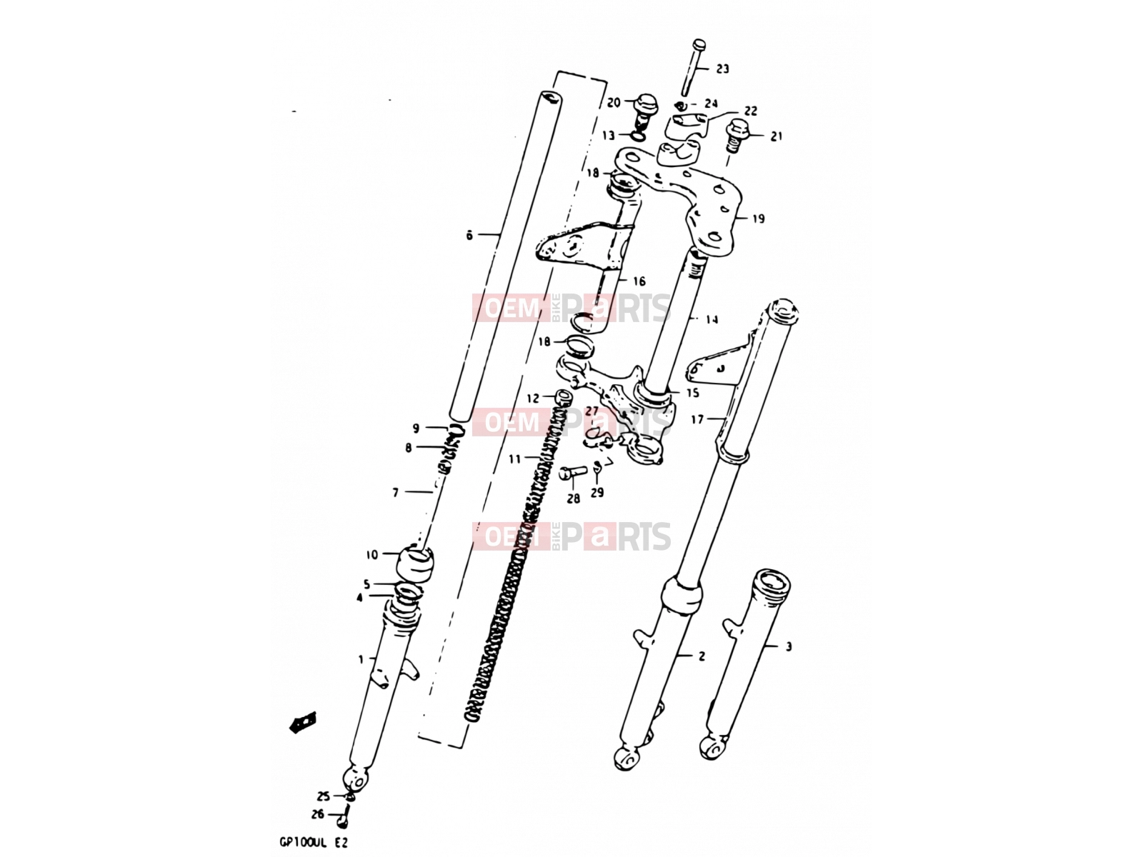 SUZUKI GP100 / GP100E X (1999) 45 - FRONT FORK