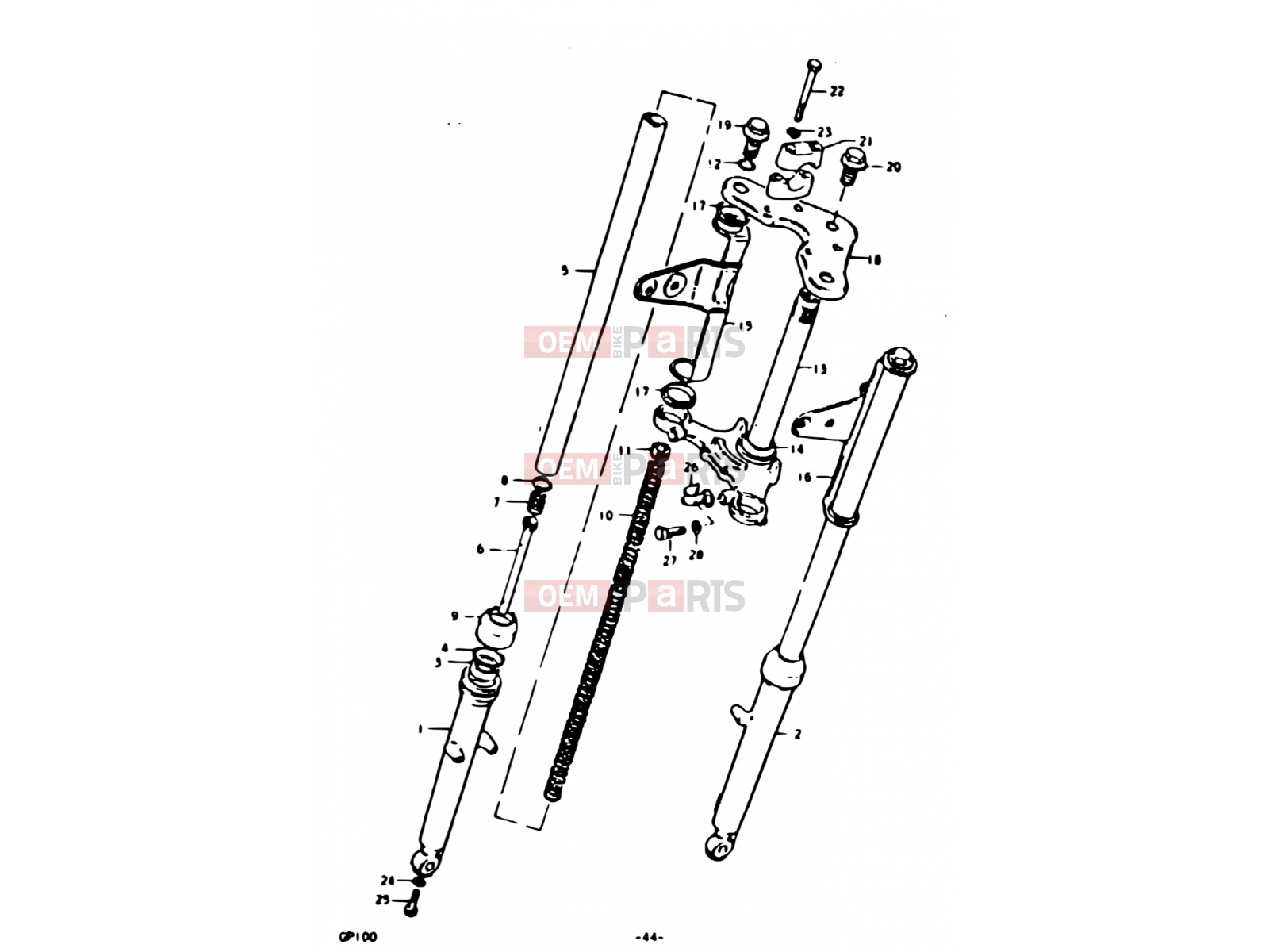 SUZUKI GP100 N (1992) 44 - FRONT FORK (E14)