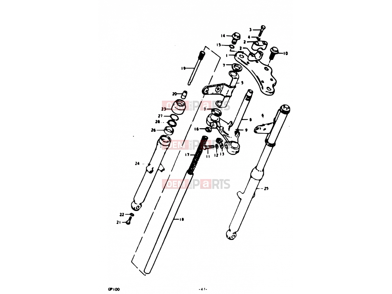 47 - FRONT FORK (E13) - Suzuki GP100 N (1992)