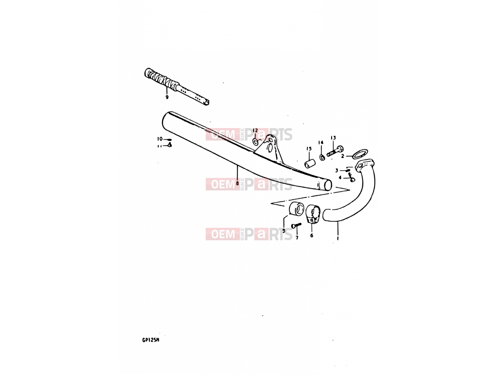 SUZUKI GP125U N (1992) 10 - MUFFLER (E06, E10, E13, E30, E42)