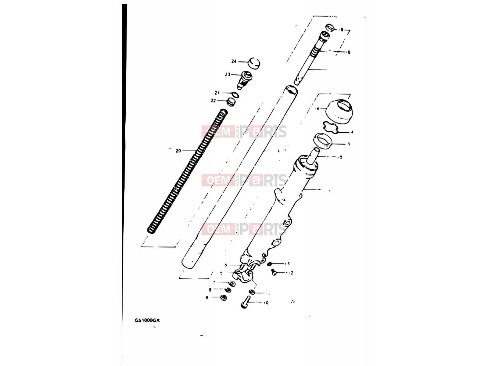 SUZUKI GS1000G X (1999) 61 - FRONT FORK (E02, E04, E17, E18, E21, E22, E24-26, E34, E39)