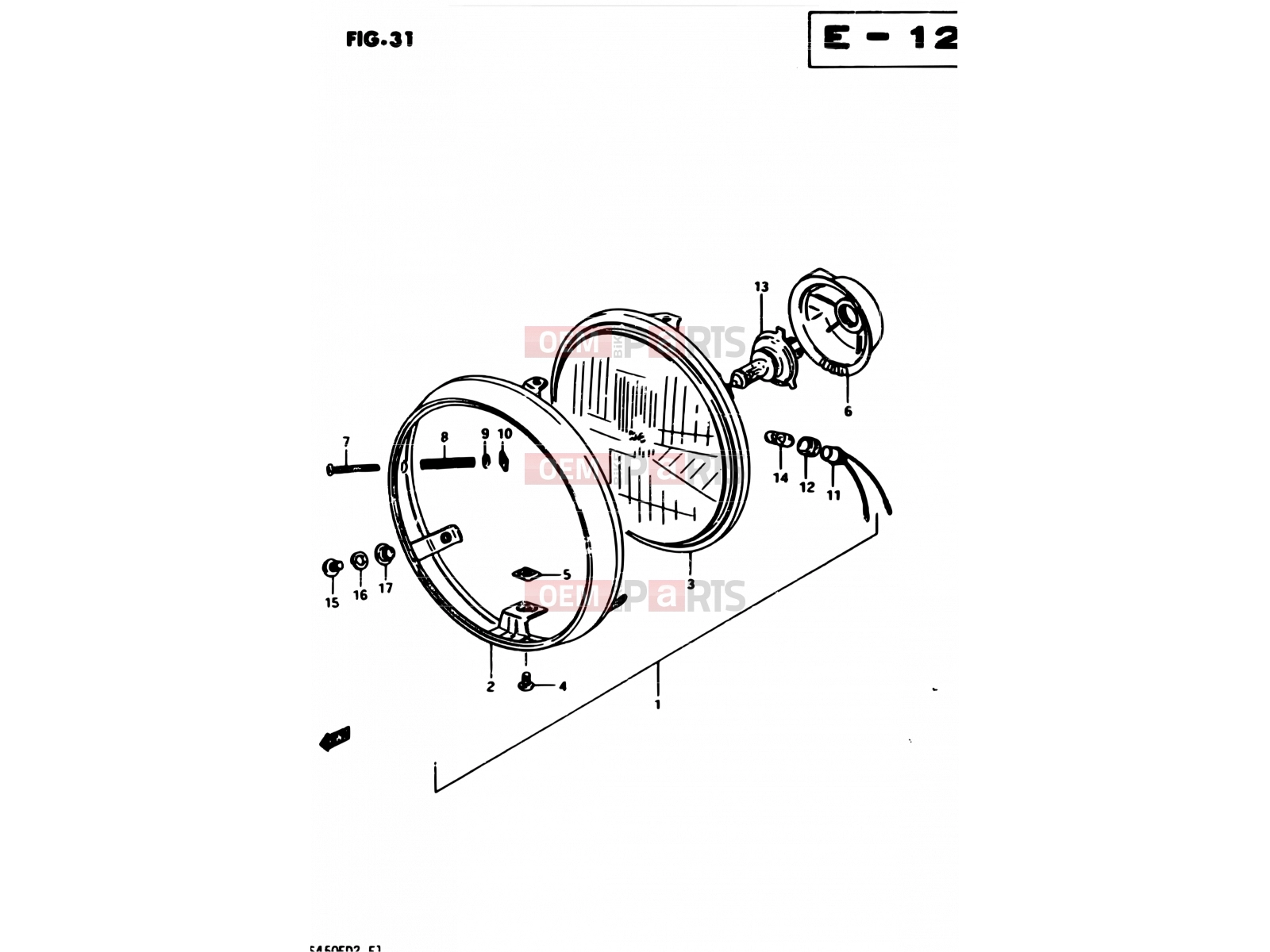 31 - HEADLAMP (E15, E21, E25, E34, E39) - Suzuki GS450S Z (1983)
