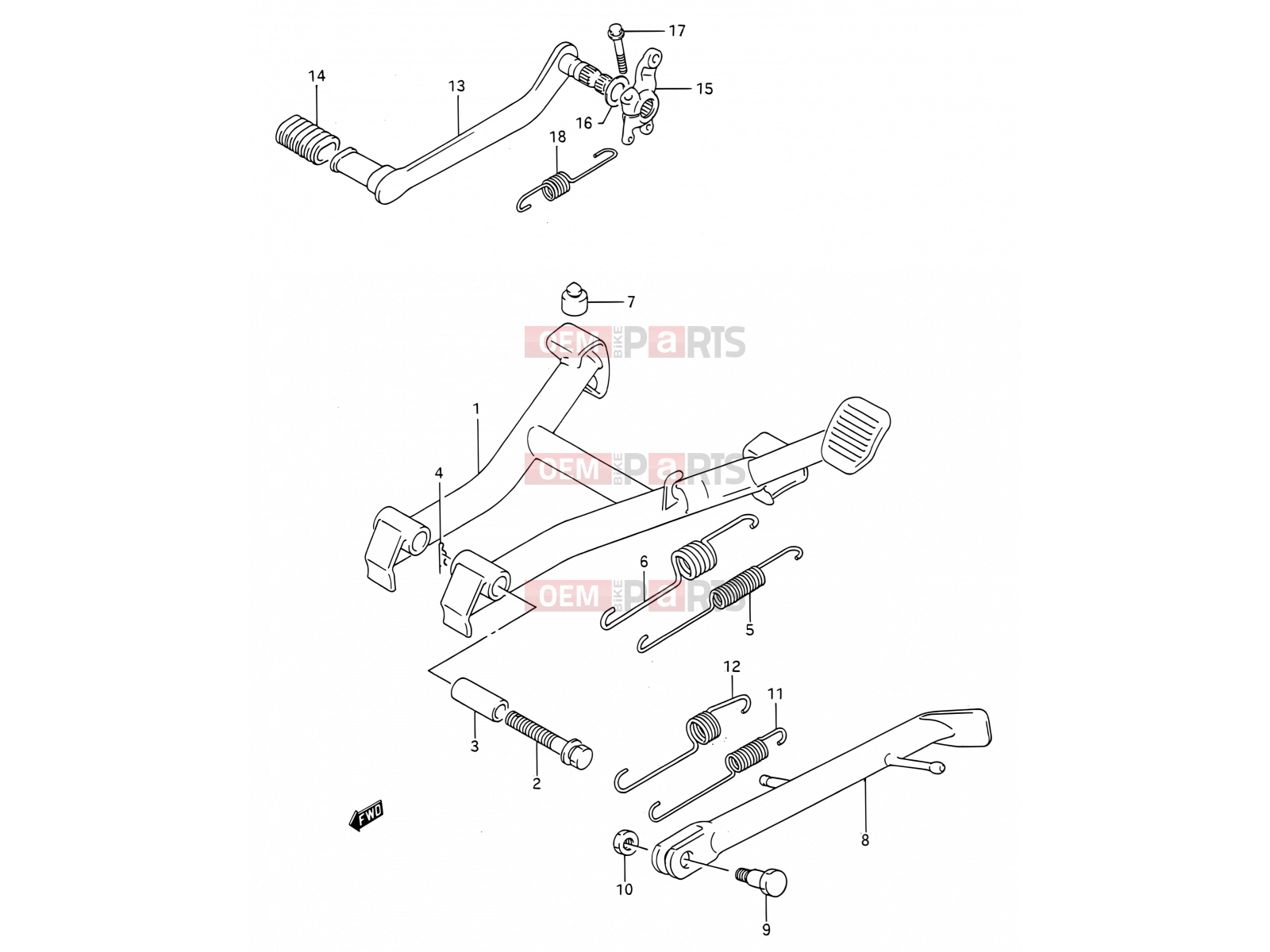 SUZUKI GS500E M (1991) (E28) 30 - STAND - REAR BRAKE