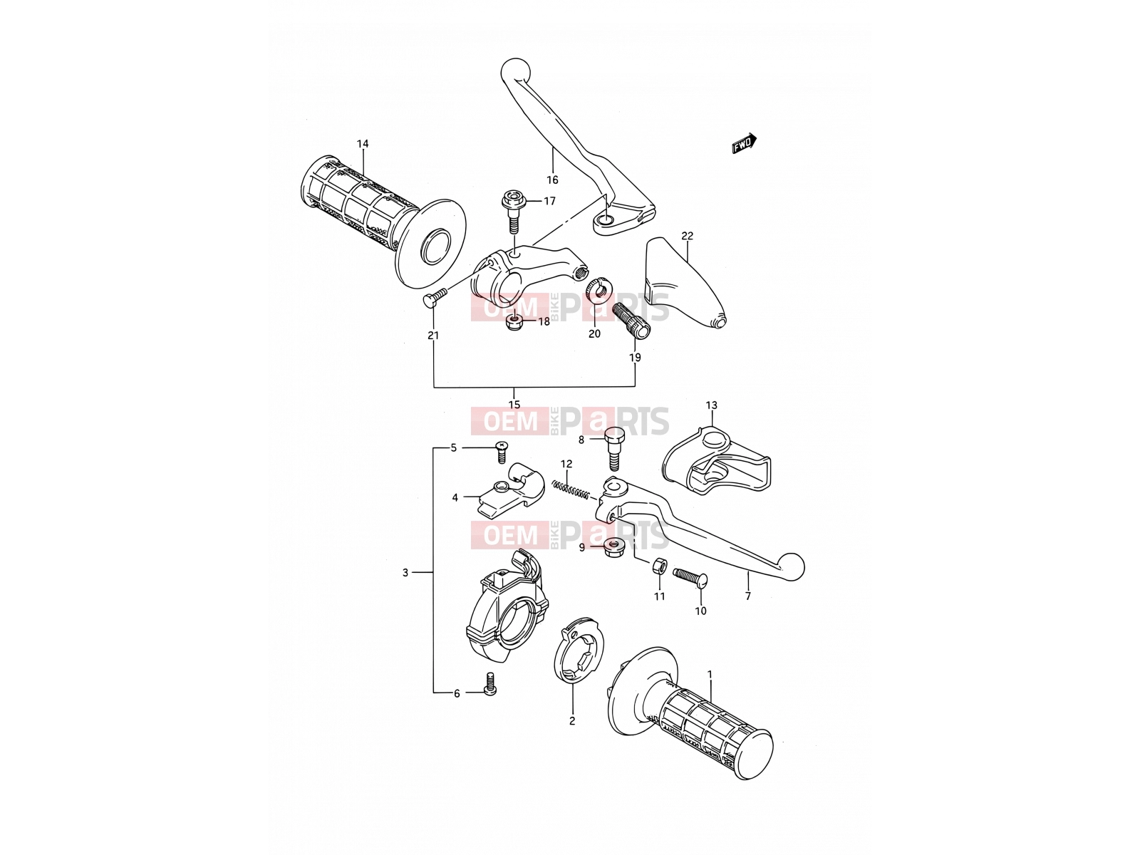 SUZUKI RM250 M (1991) (E03,E28,E33) 27A - HANDLE SWITCH (MODEL N)
