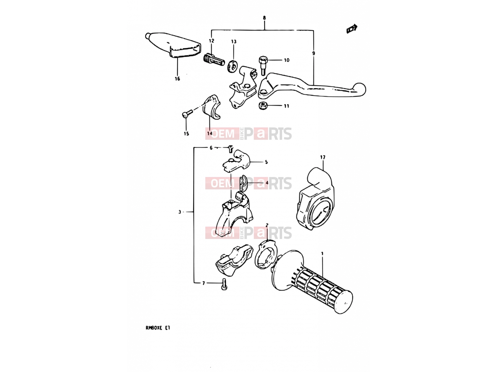 SUZUKI RM80X E (1984) 31 - RIGHT HANDLE SWITCH