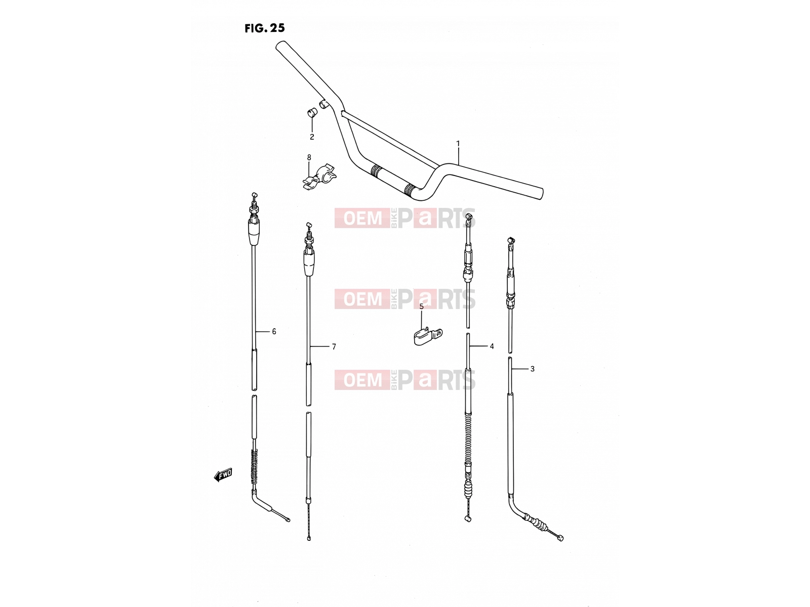 SUZUKI RM80 S (1995) (E24) 25 - HANDLEBAR - CONTROL CABLE