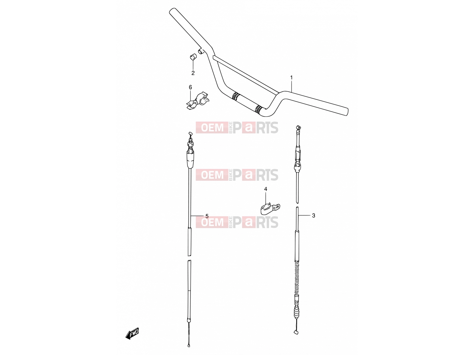 23 - HANDLEBAR - CABLE - Suzuki RM80 V (1997) (E24)