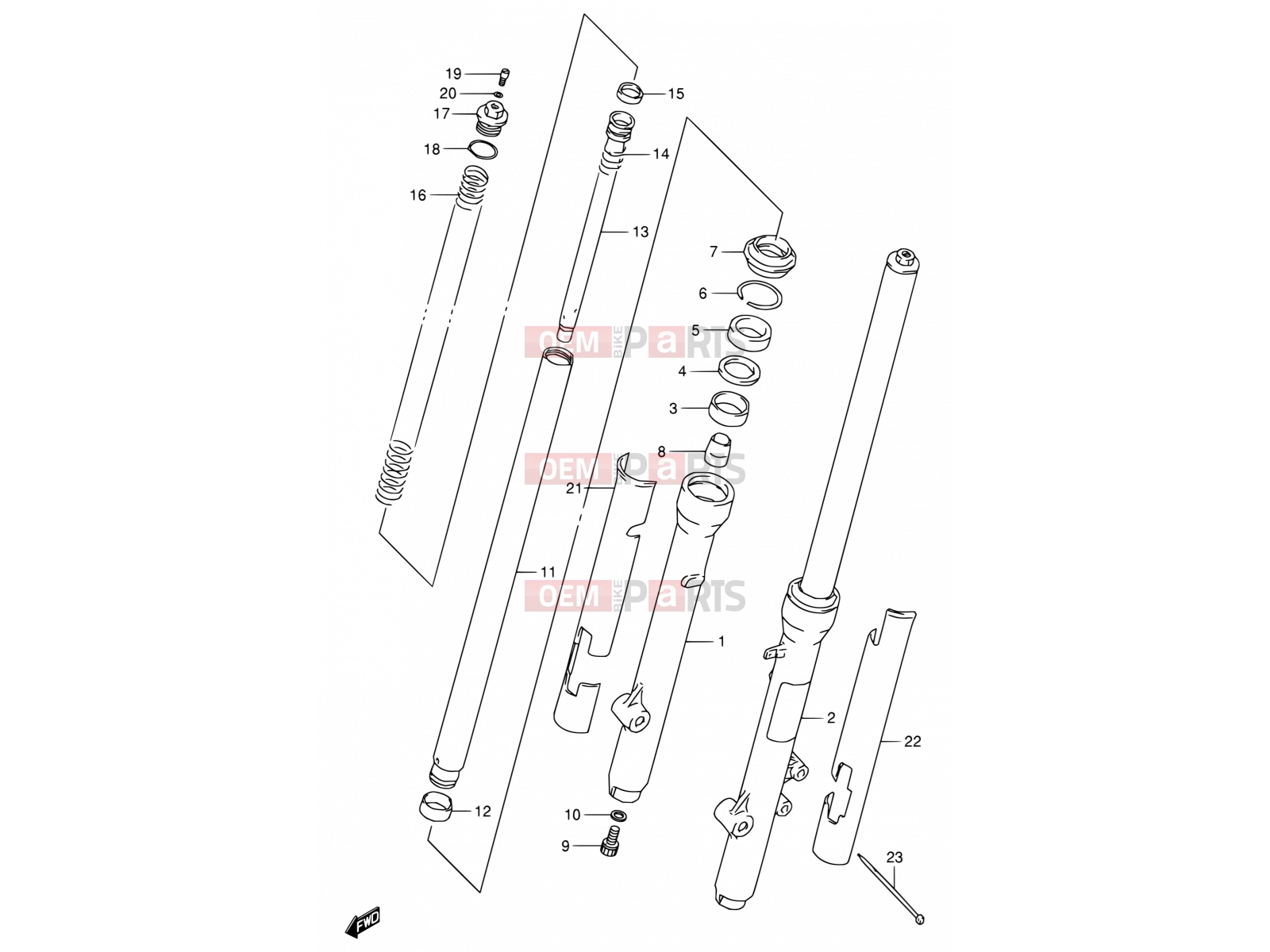 SUZUKI RM80 W (1998) (E24) 28 - FRONT FORK