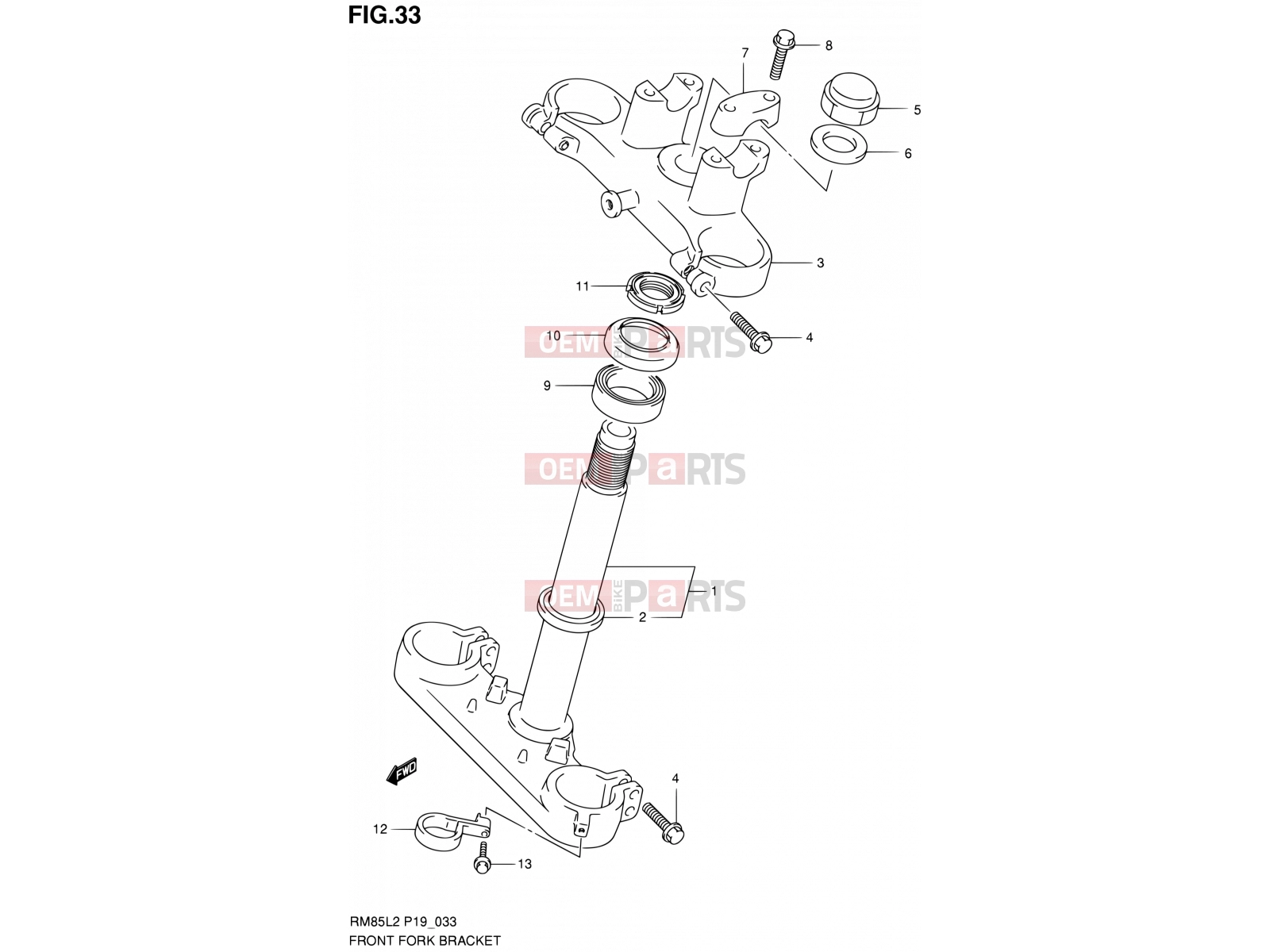 SUZUKI RM85 L2 (2012) 33 - FRONT FORK BRACKET