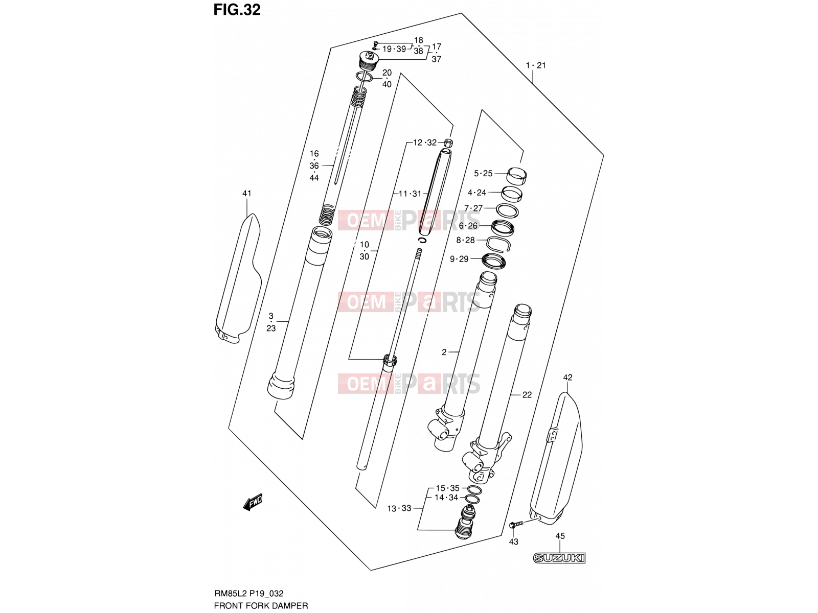 32 - FRONT FORK DAMPER - Suzuki RM85 L2 (2012)