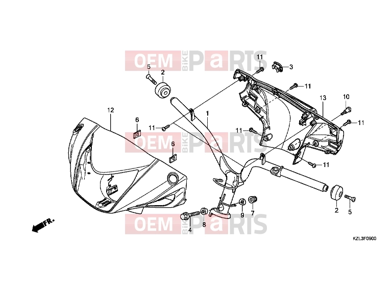 HONDA NSC110MPDC NSC110MPD 2012 F-9 TIE ROD TUBE / HANDLE COVER