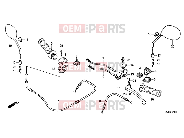 F-4 HANDLE LEVER / SWITCH / CABLE - Honda NSC110MPDE NSC110MPDE 2014