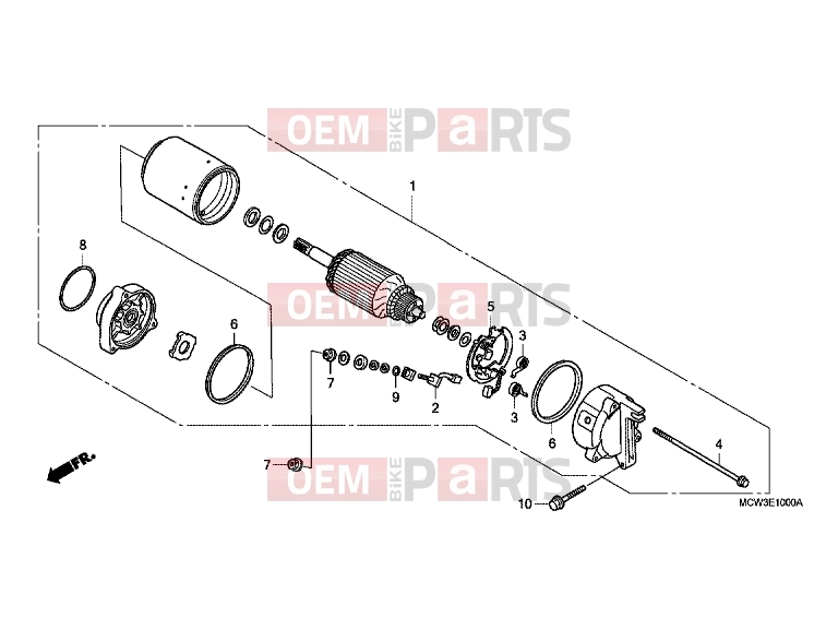 E-10 STARTER ENGINE - Honda VFR8002 INTERCEPTOR 2002