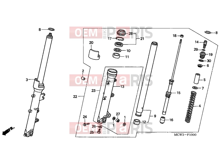 HONDA VFR8002 INTERCEPTOR 2002 F-10 FRONT FORK