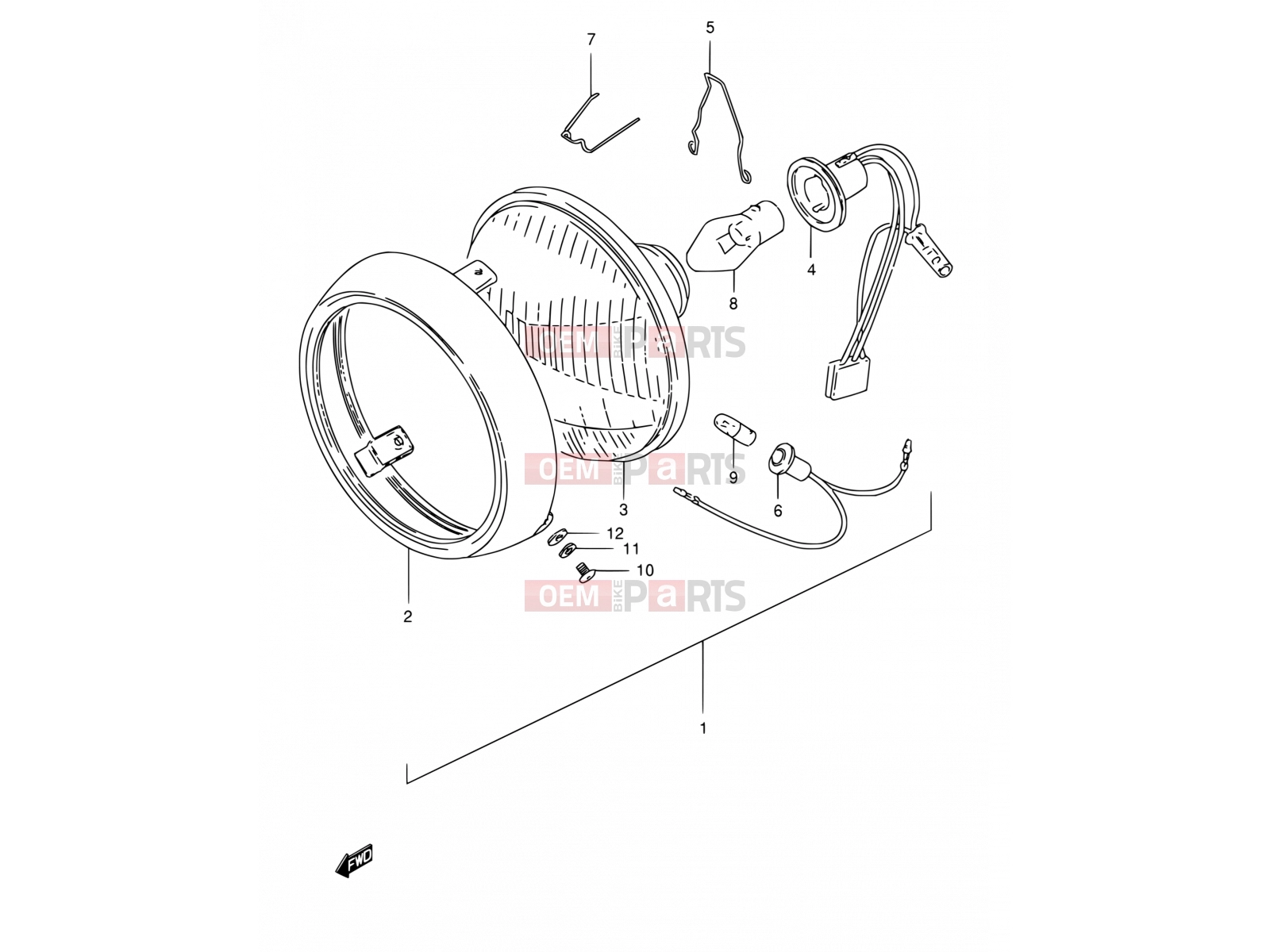 23 - HEADLAMP (E15, E17, E18, E21) - Suzuki TS125ERC R (1994)