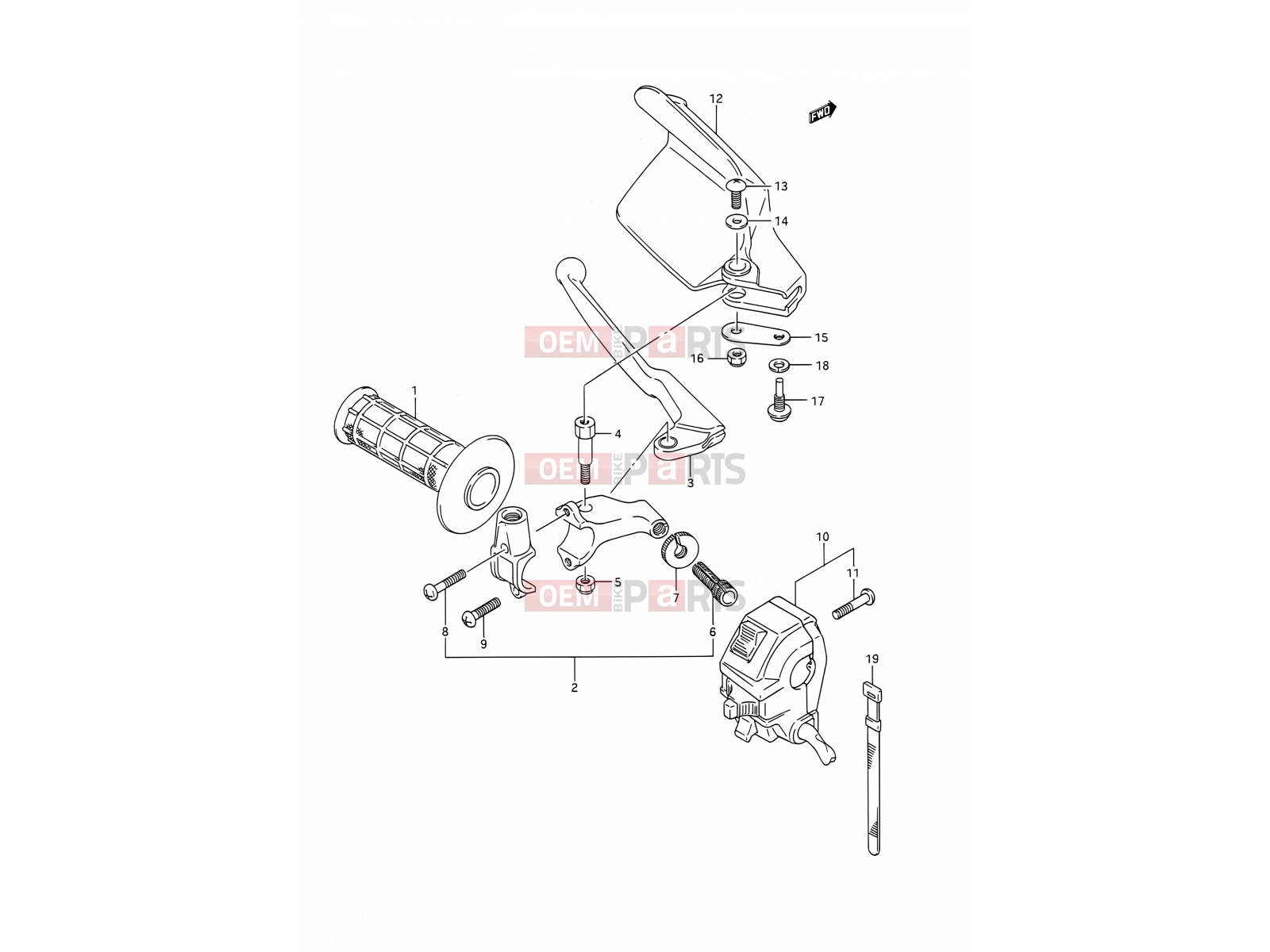 40 - LEFT HANDLE SWITCH - Suzuki TS200R M (1991) (E03,E28,E33)
