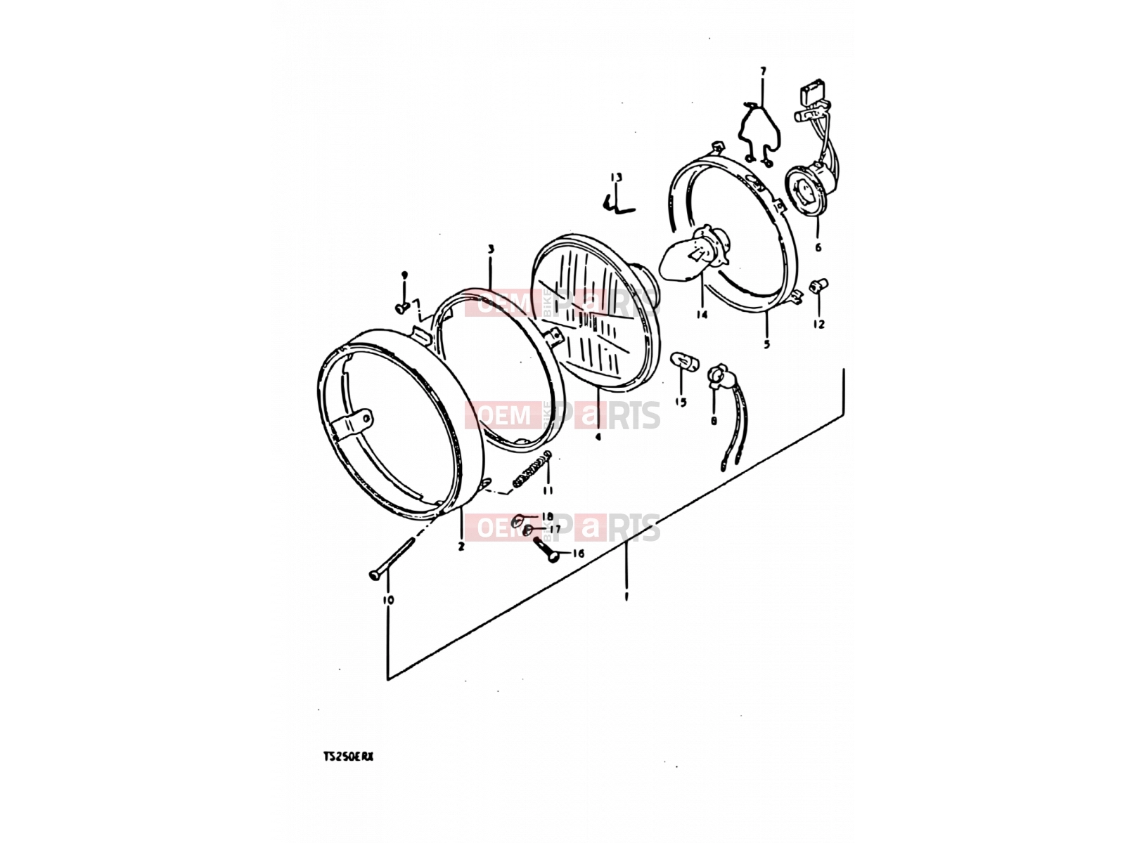 22 - HEADLAMP (E17, E18, E21, E22, E39) - Suzuki TS250ER T (1996)