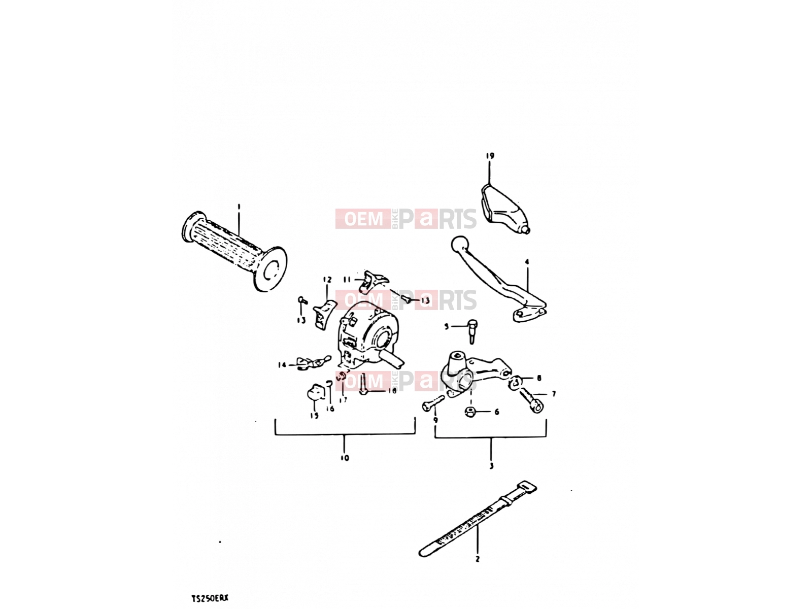 61 - LEFT HANDLE SWITCH (E04, E18) - Suzuki TS250ER T (1996)