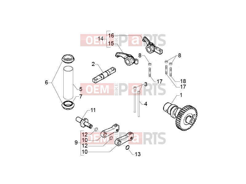ape Classic 400 2014-től ENGINE » ROCKING LEVERS SUPPORT UNIT