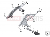Rear footrests - BMW Motorrad R 1200 RT (0A03, 0A13) 2016