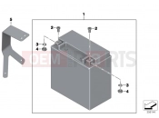 Battery with bracket - BMW Motorrad R 1200 RT (0A03, 0A13) 2016