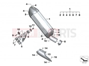 BMW Motorrad BMW 2012 R-Models K5x R 1200 GS (0A01, 0A11) Muffler system
