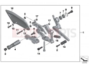 HP footpeg assembly, right - BMW Motorrad HP4 (0D01, 0D11) 2012