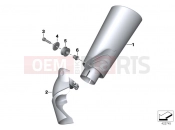 Muffler catalyst/attach.parts - BMW Motorrad S 1000 RR 12 (0524,0534) 2012