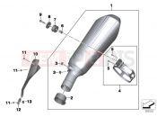 Rear muffler - BMW Motorrad R 1200 RS (0A05, 0A15) 2017