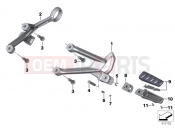 Rear footrests - BMW Motorrad R 1200 RS (0A05, 0A15) 2017