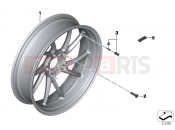 Cast rim, rear - BMW Motorrad R 1200 RS (0A05, 0A15) 2018