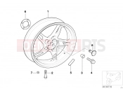 BMW Motorrad BMW 1999 R-Models 4V R 850 R 02 (0428) Cast rim, rear