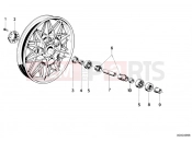 BMW Motorrad BMW CLASSIC 1984 R-Models 2V R 80 RT Wheel hub mounting parts rear