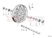 BMW Motorrad BMW CLASSIC 1982 R-Boxer R65 Front silver cast iron rim/dial shaft