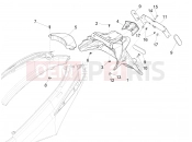 Rear cover - Splash guard - Piaggio Fly 150 3V ie 2016