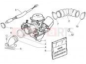 PIAGGIO Liberty 200 (ZAPM384) Carburettor, assembly - Union pipe