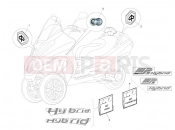 PIAGGIO MP3 125 Hibrid Plates - Emblems