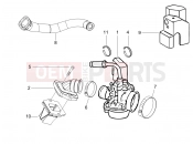 PIAGGIO Typhoon 50 2T Serie Speciale Carburettor, assembly - Union pipe