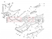 Central cover - Footrests - Piaggio X10 125 4V I.E. 2015