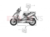 APRILIA SR 50 Di-Tech & Carb. Central and rear body decal