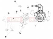 gilera 2008 Runner 50 SP Carburettor, assembly - Union pipe