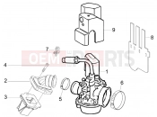 gilera 2011 Stalker 50 Carburettor, assembly - Union pipe