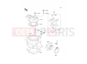 KAWASAKI KX80 (KX80-V1) Cylinder Head/Cylinder