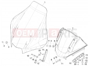 PIAGGIO MP3 350  Maxi Sport Windshield - Glass