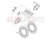Front Brake Caliper & Discs - Triumph SPEED TRIPLE 210445 > 461331 2009