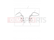Triumph 2016 STREET TWIN Teardrop Mirrors, Cast, Black