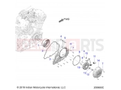 INDIAN CHALLENGER STANDARD (R02) (N22LCBRR) ENGINE | ENGINE, STATOR, FLYWHEEL, and RH SIDE COVERS - N22LCBRR ALL OPTIONS (200693C)