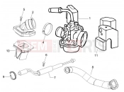 PIAGGIO Fly 50 2T Carburettor, assembly - Union pipe